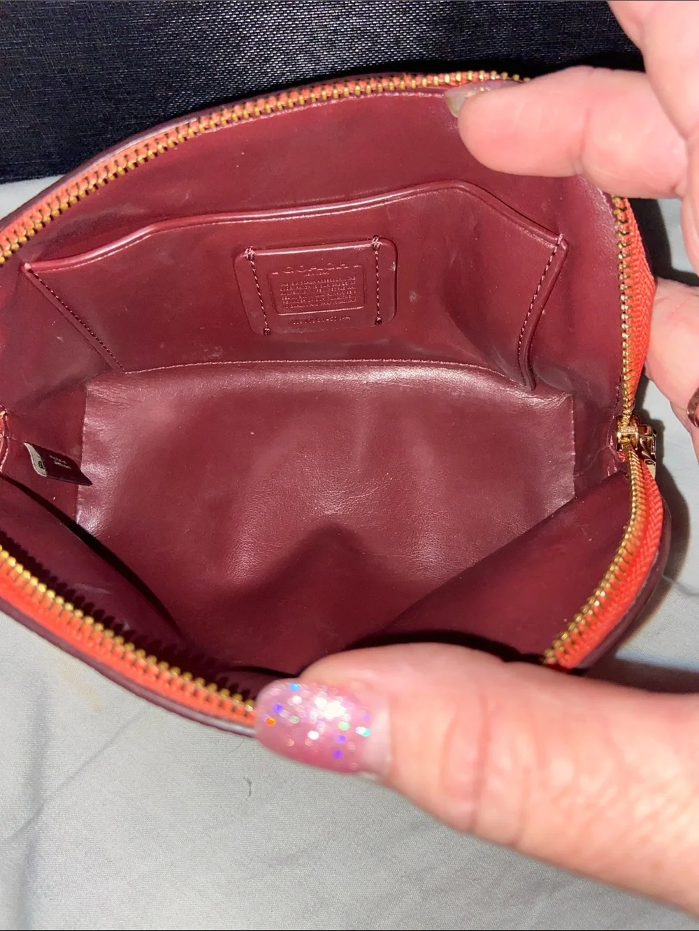 Coach Leather Boxy Cosmetic Case EUC